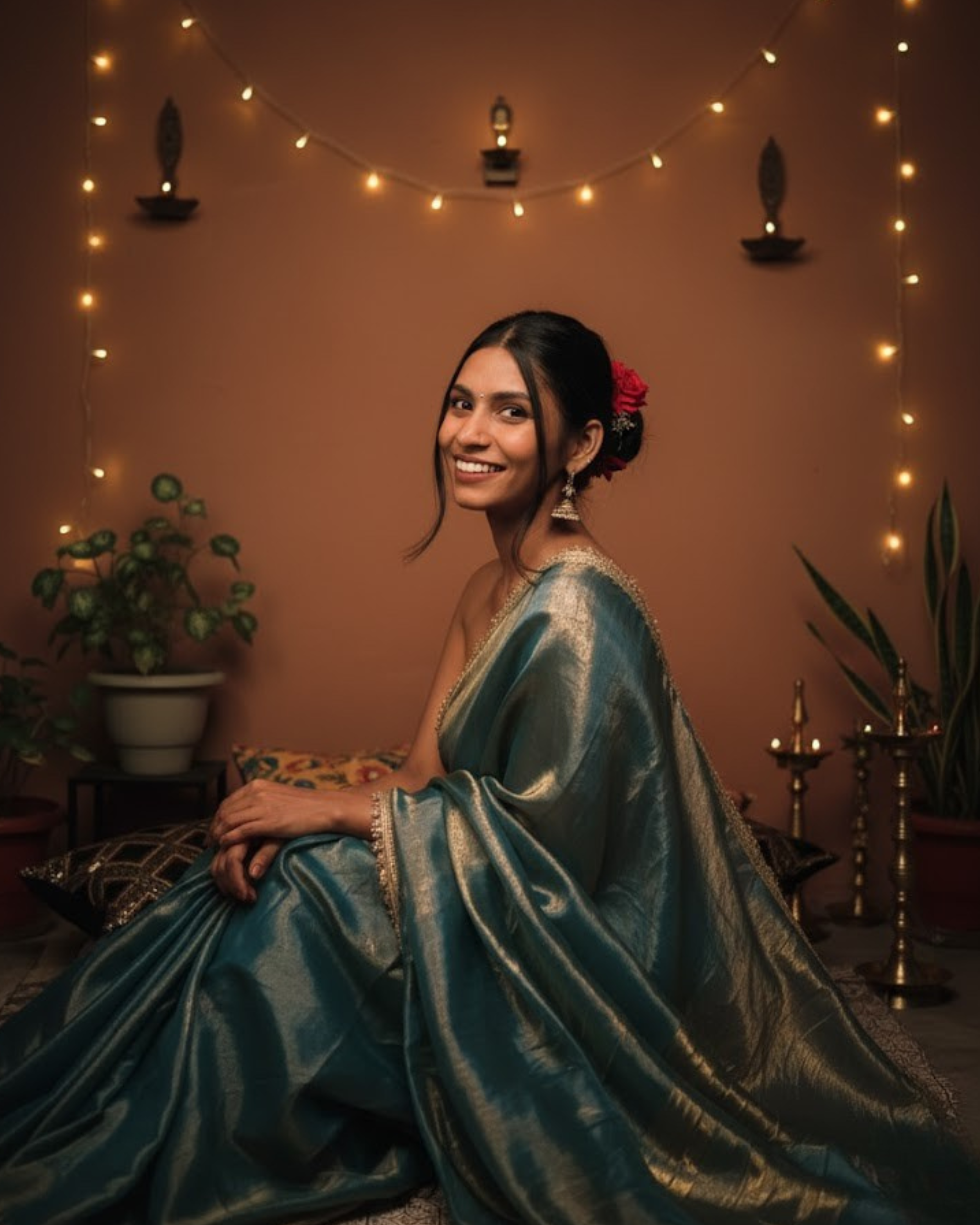 Blue Space Silk Saree