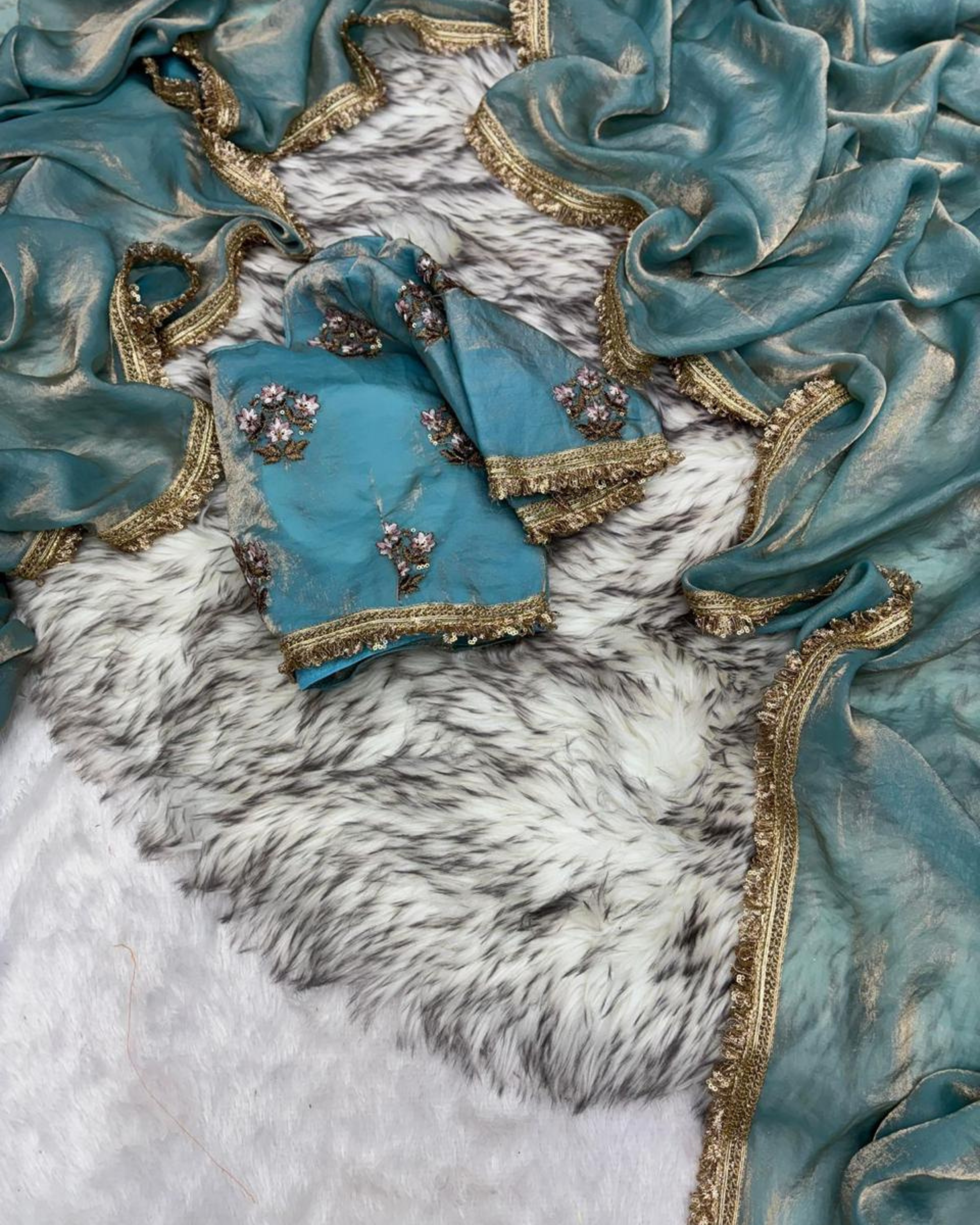 Blue Space Silk Saree