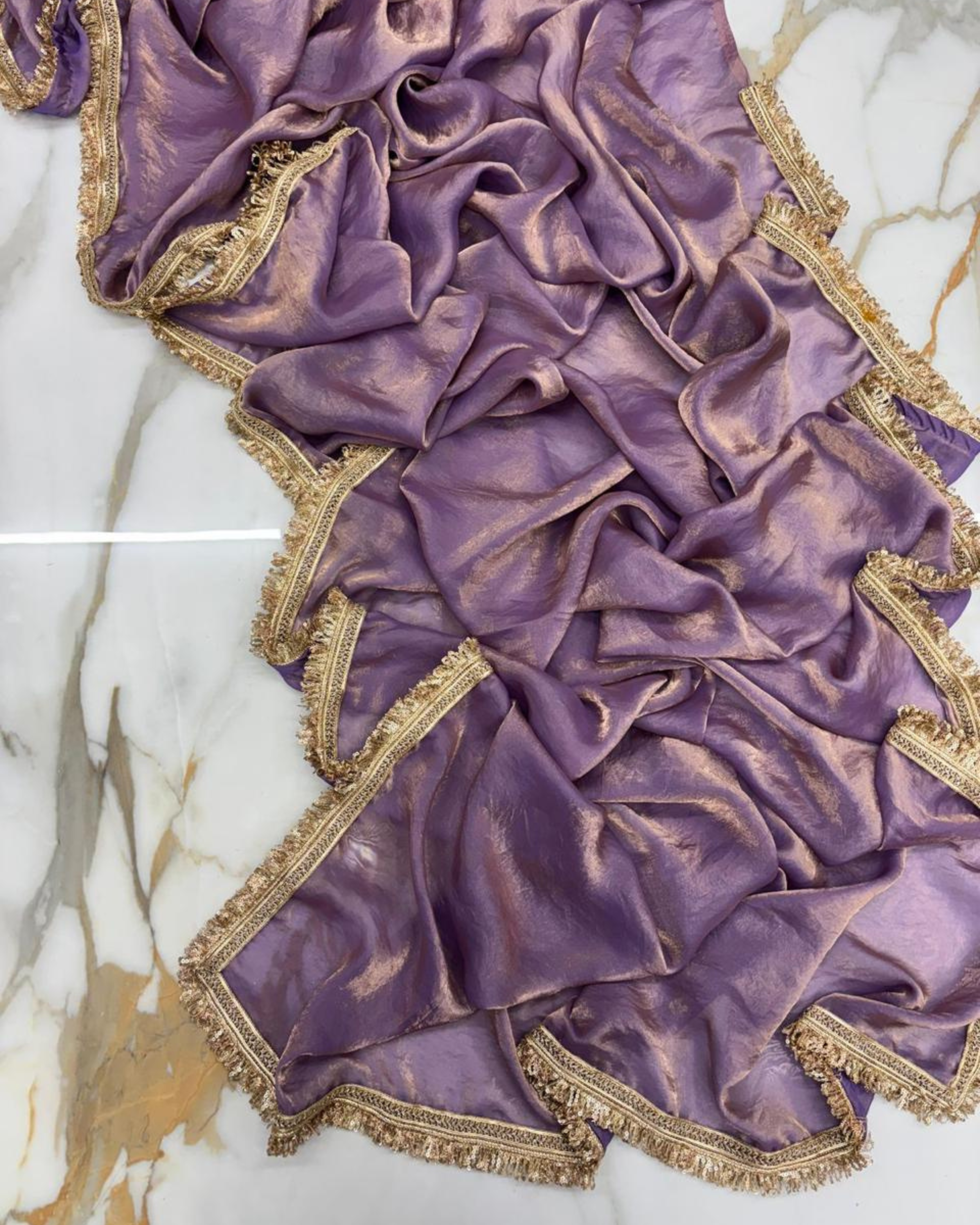 Purple Space Silk Saree