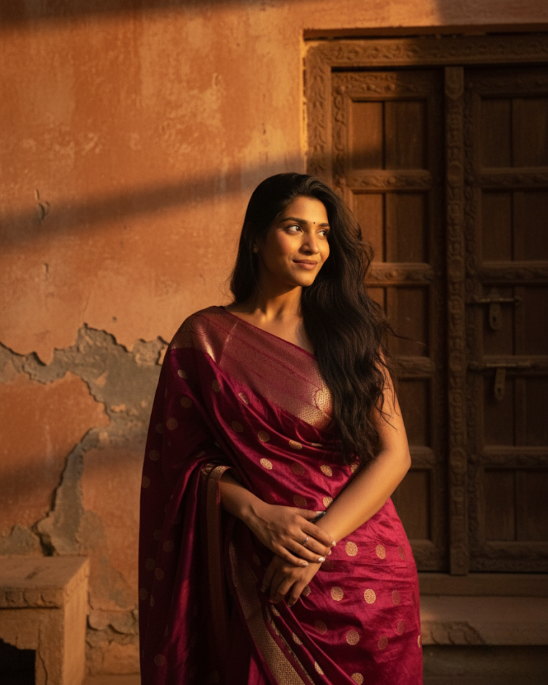 Maroon Saree